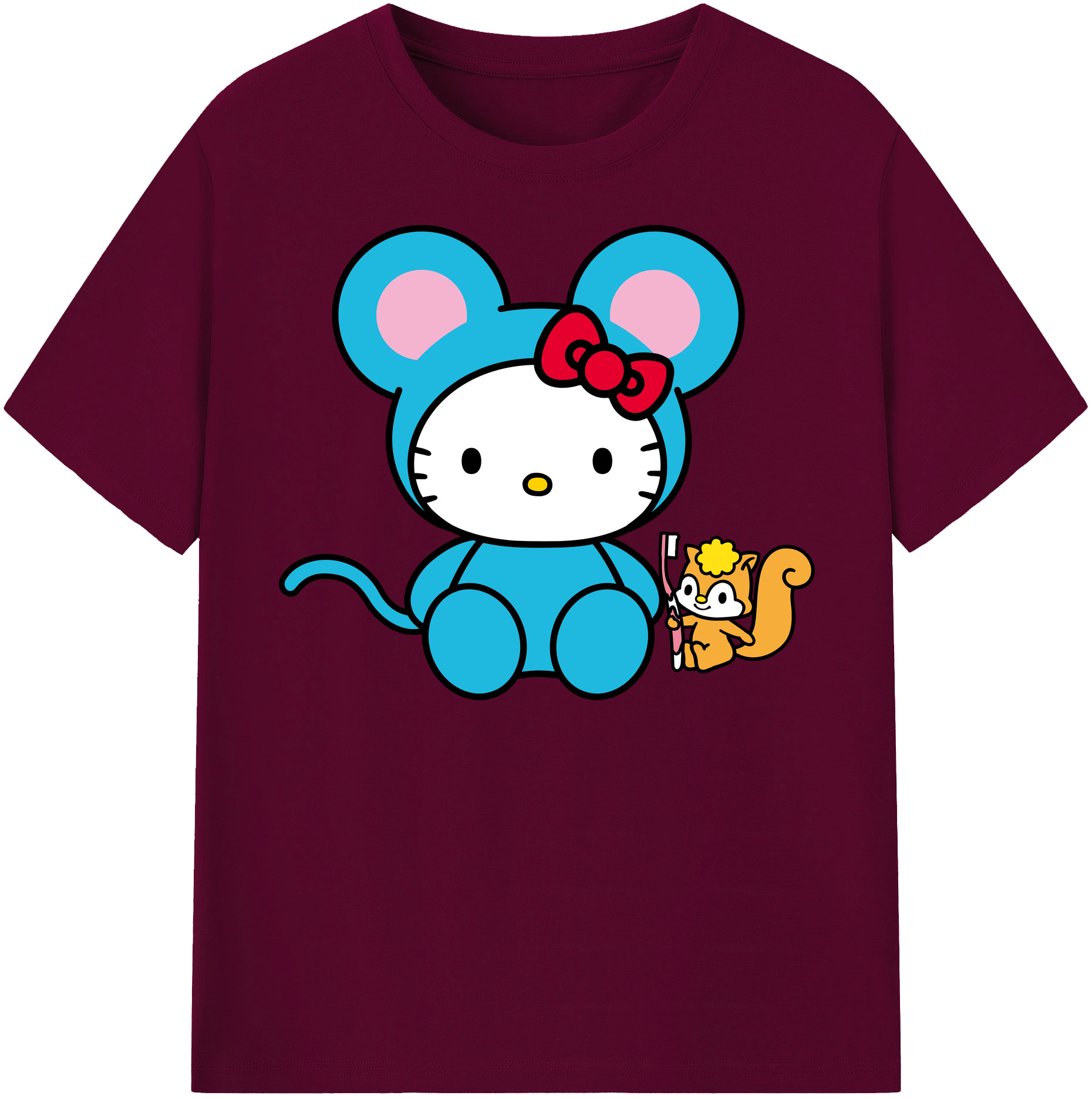 （画像用） Hello Kitty ハローキティ レディースカジュアルプリントTシャツ（綿100％）